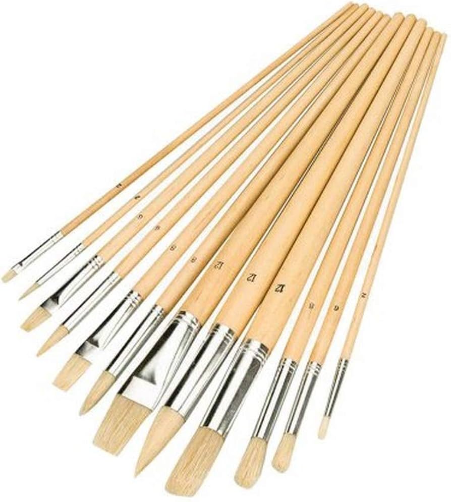 Silverline Artists Paint Brush Set 12pce Mixed Tips - Image 2